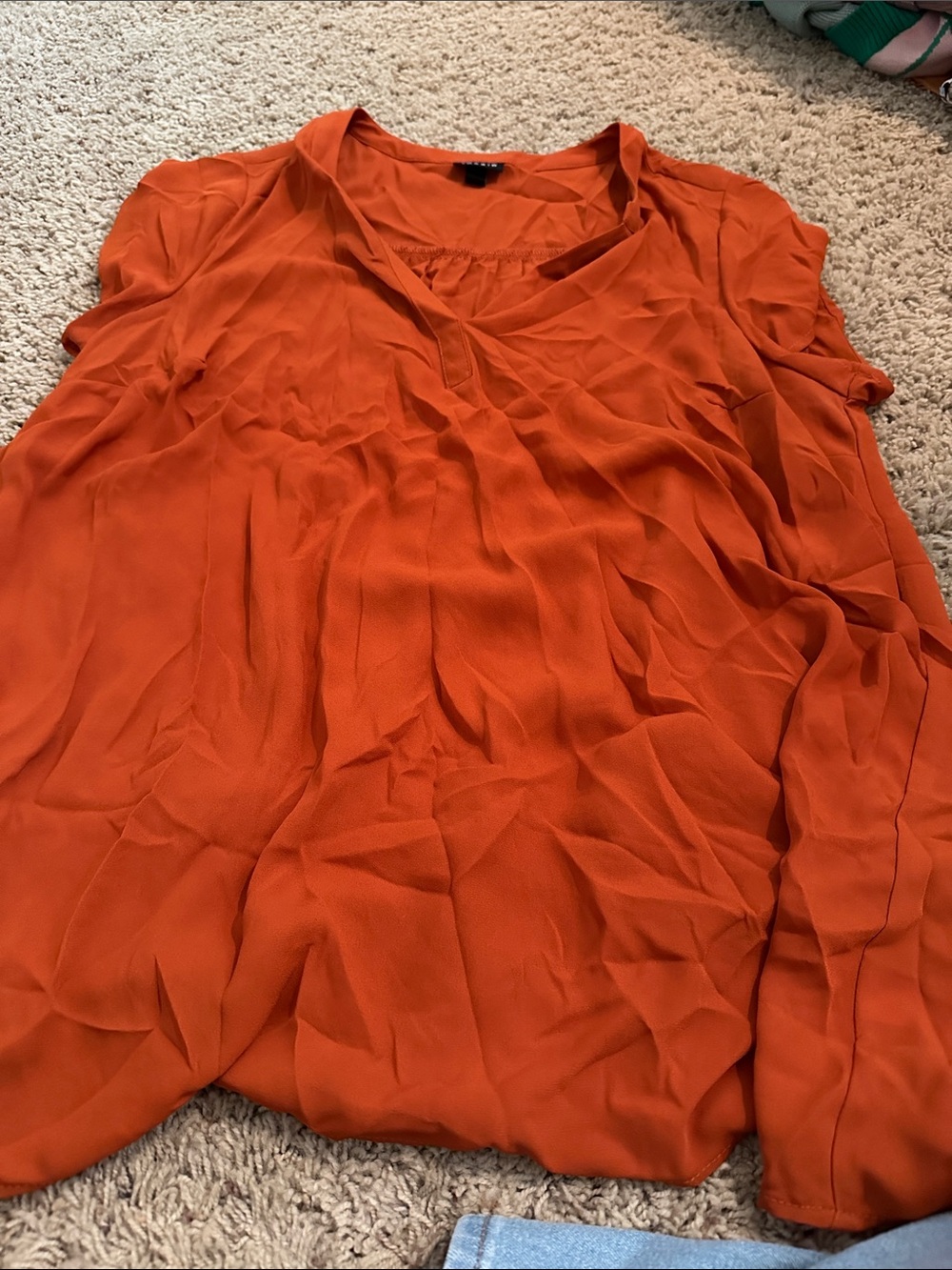 torrid Orange V-Neck Short Sleeve Blouse
